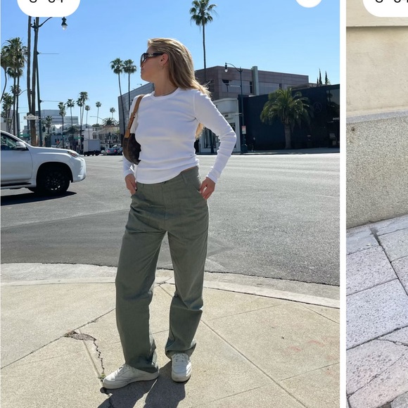 Djerf Avenue Go To Pants Green - Picture 2 of 5